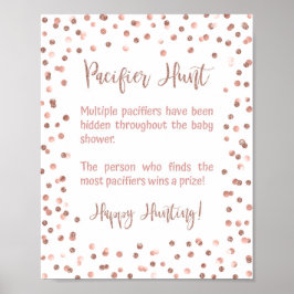 Nappar Hunt Baby Shower Game Sign Ro Guld Poster