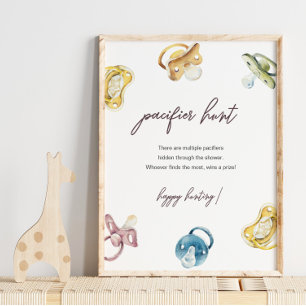 Nappar Hunt Baby Shower-spel Poster