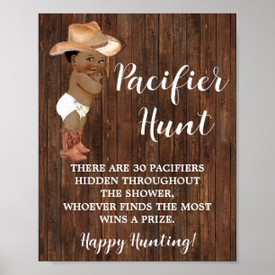 Nappar Hunt Game Abcowboy Baby Shower-skylt Poster