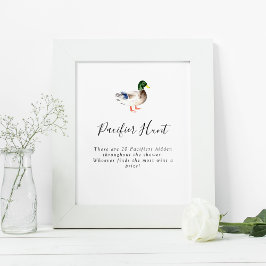Nappar Hunt Game Anka Baby Shower Simple Poster