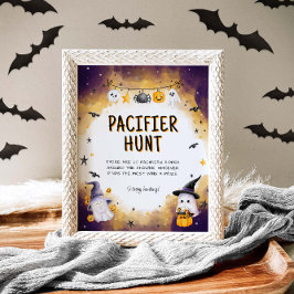 Nappar Hunt Game Halloween Baby Shower Game Sign Poster
