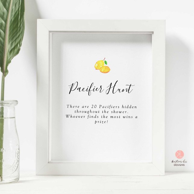 Nappar Hunt Game Lemon Baby Shower enkel Poster (Skapare uppladdad)