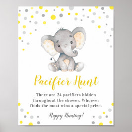 Nappar Hunt-Gulten Dot Elephant Baby Shower Poster