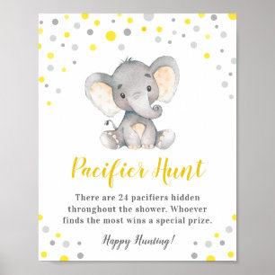 Nappar Hunt-Gulten Dot Elephant Baby Shower Poster