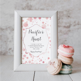 nappar Hunt-skylt, Polka dots Baby Shower Poster