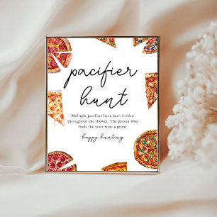 Nappar jagar Pizza babyduschspel Poster