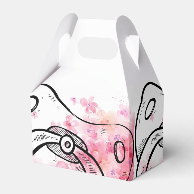 Nappar Rosa och vit favoritfack Presentaskar (Framsidan Sidan)