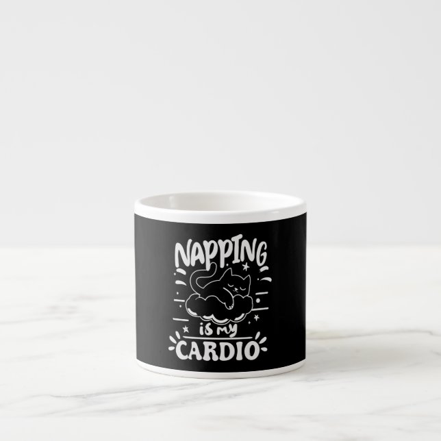 Napping är min enkla, praktiska kardiodesign espressomugg (Framsidan)
