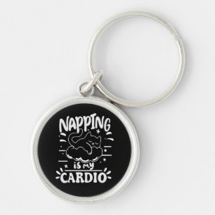 Napping är min enkla, praktiska kardiodesign rund silverfärgad nyckelring