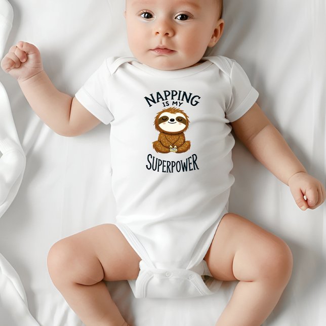 Napping är min supermakt Baby Bodykostym T Shirt (Skapare uppladdad)