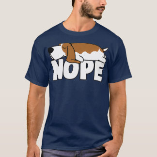 Napping Basset Hound Funny Nope Lazy Hundar Älskar T Shirt