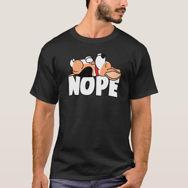 Napping Beagle Tee Nope Lazy Hundar Pets Fläkt (Framsida)