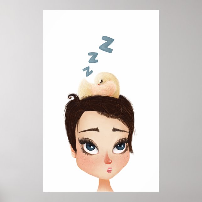 Napping Birdie på en Pixie Poster (Framsidan)