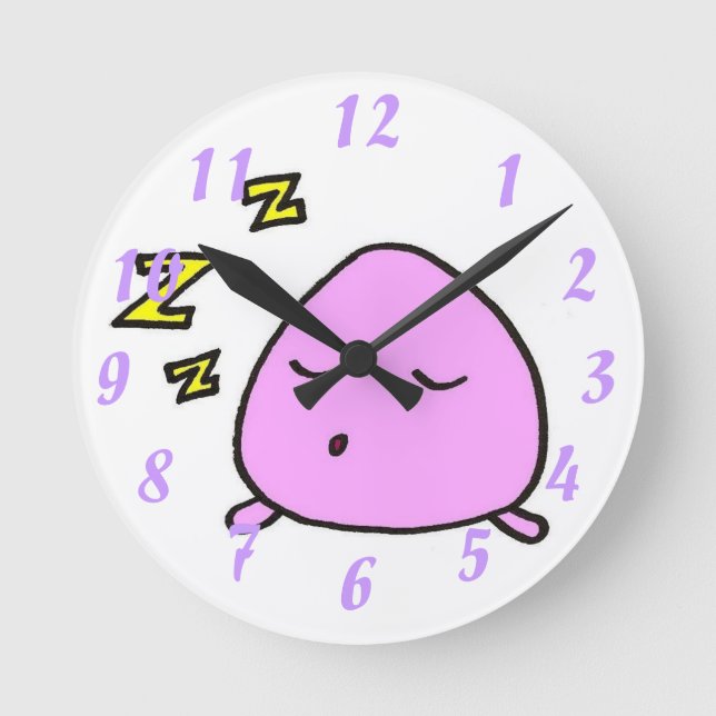 Napping Guy Wall Clock Rund Klocka (Framsida)