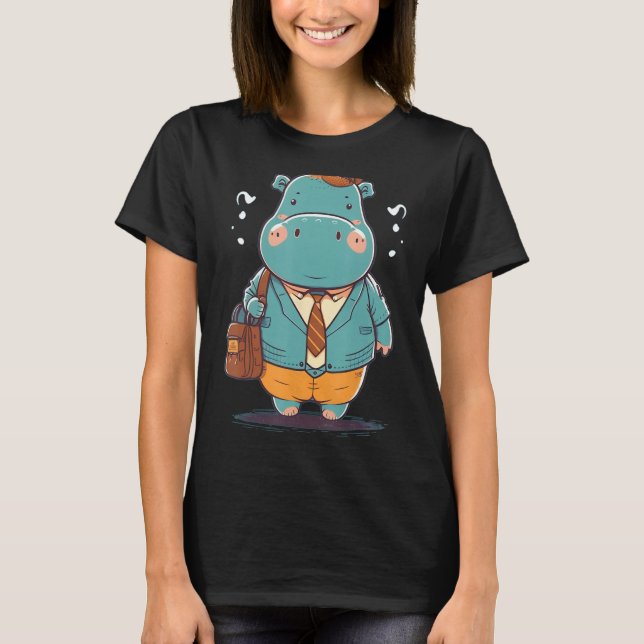 Napping Hippo pajama on Hippopotamus Sleeping T Shirt (Framsida)