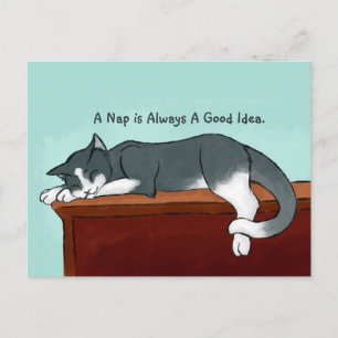 Napping Kattunge Vykort