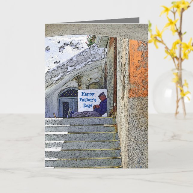 NAPPING MAN/LYCKLIG FARS DAG KORT (Gul blomma)