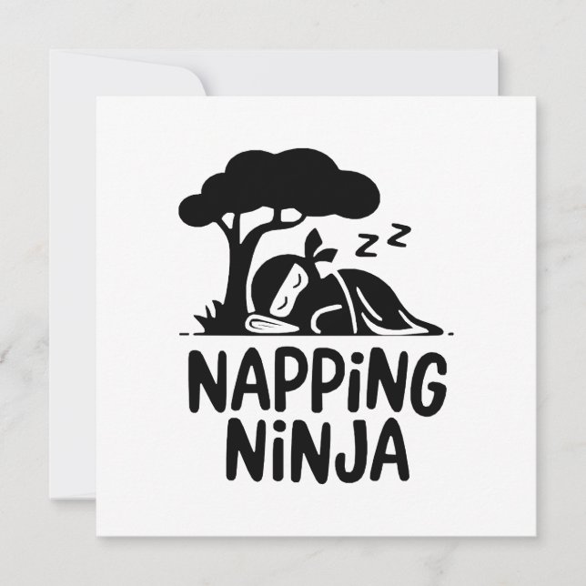 Napping Ninja - Cute Sömnig Ninja Art Funny Ssov (Framsida)
