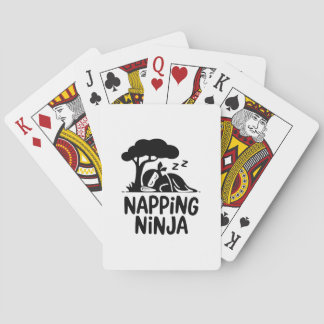 Napping Ninja - Cute Sömnig Ninja Art Funny Ssov Casinokort