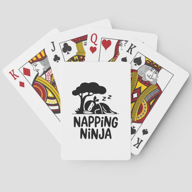Napping Ninja - Cute Sömnig Ninja Art Funny Ssov Casinokort (Baksidan)