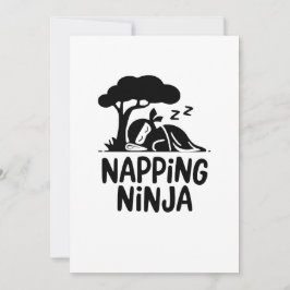 Napping Ninja - Cute Sömnig Ninja Art Funny Ssov Inbjudningar