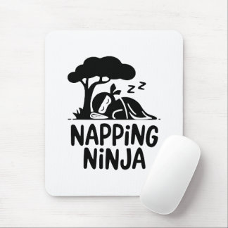 Napping Ninja - Cute Sömnig Ninja Art Funny Ssov Musmatta