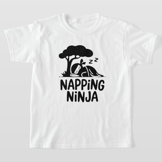 Napping Ninja - Cute Sömnig Ninja Art Funny Ssov T Shirt (Laydown)