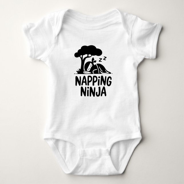 Napping Ninja - Cute Sömnig Ninja Art Funny Ssov T Shirt (Framsida)