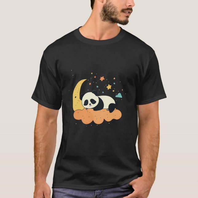 Napping Panda Pajama on Panda Sleeping T Shirt (Framsida)