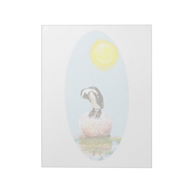 Napping Penguin i Sol Anteckningsblock (Roterad)