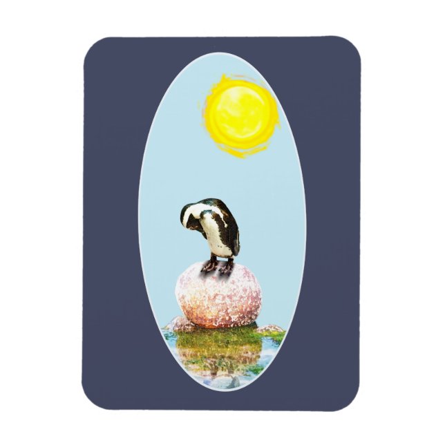 Napping Penguin i Sol Magnet (Vertikal)