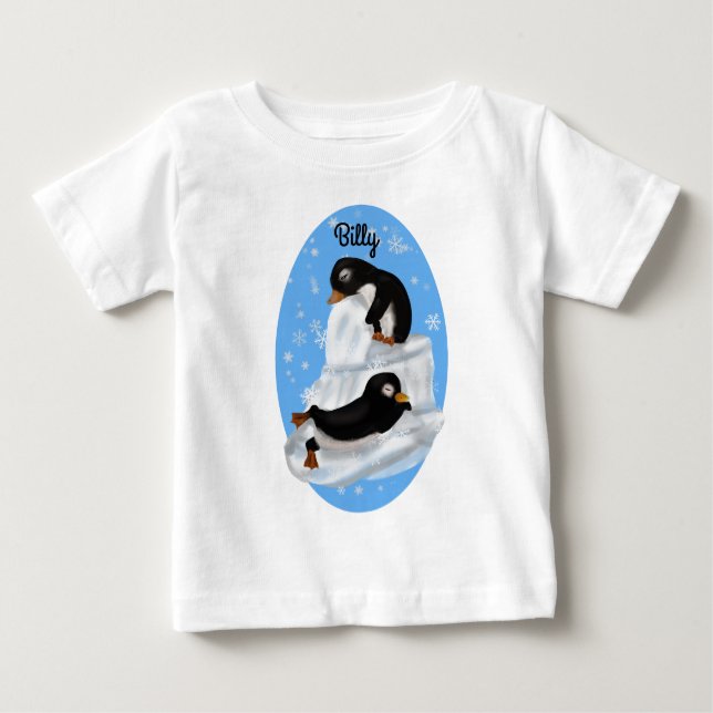 Napping Penguins Småbarn T-Shirt (Framsida)