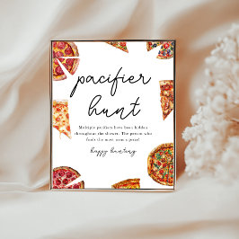 Nappjakt Pizza baby shower-spel Poster