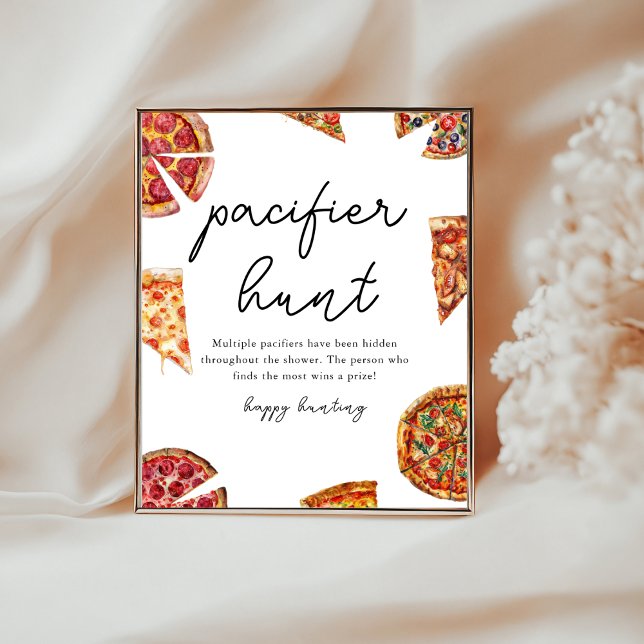 Nappjakt Pizza baby shower-spel Poster (Skapare uppladdad)