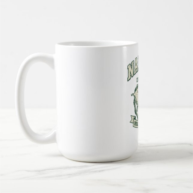 Napptids Atletiska Avdelning Rolig Vintage Varsity Kaffemugg (Vänster)