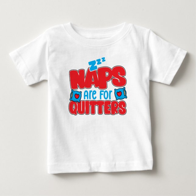Naps for Quitters Sömnig Kids Funny White T Shirt (Framsida)