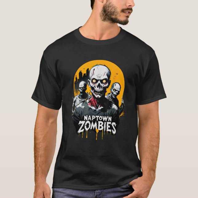 Naptown Zombies Odöda Walking through Indy night T Shirt (Framsida)