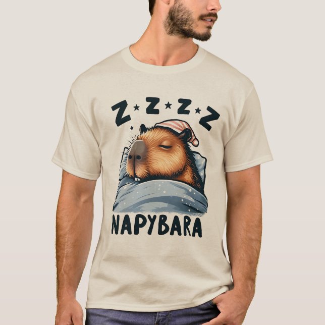 Napybara - Sleeping Capybara T Shirt (Framsida)