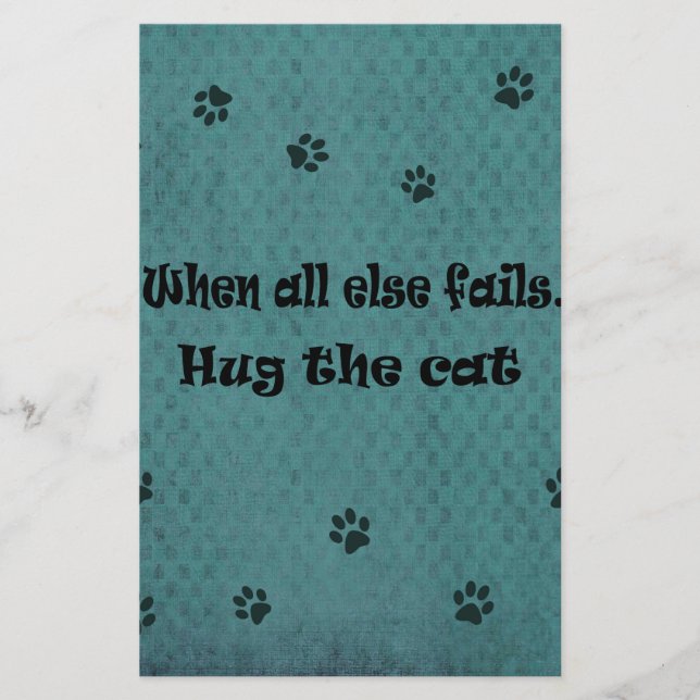 När allt annat misslyckas.. Hug katten Brevpapper (Framsida)