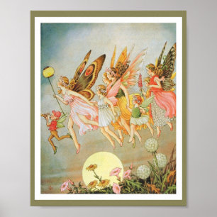 När Älvorna Komar ut - Ida Outhwaite Print Poster
