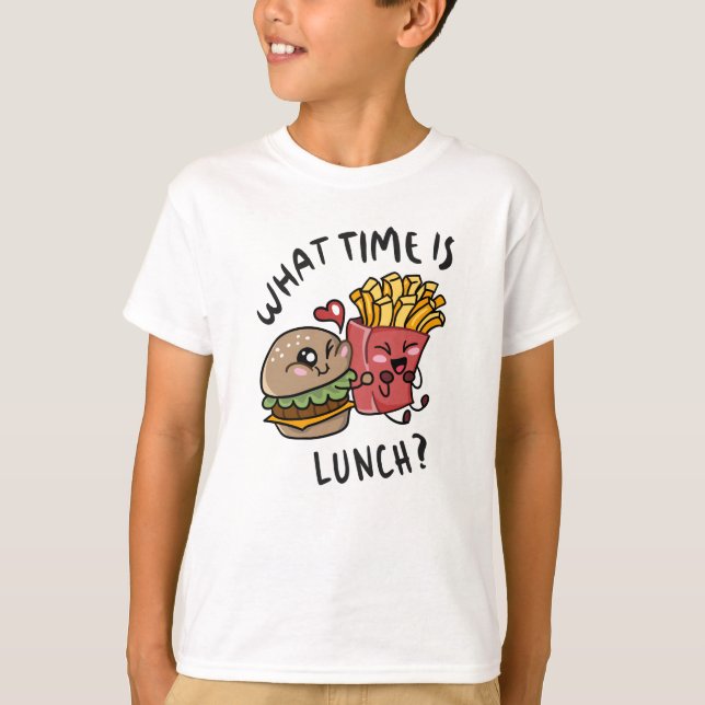 När är lunchen? t shirt (Framsida)