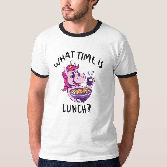 När är lunchen? t shirt (Framsida)