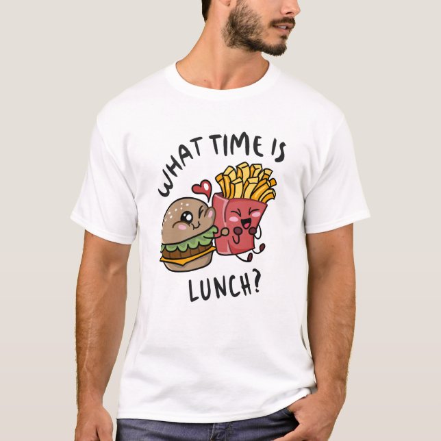 När är lunchen? t shirt (Framsida)