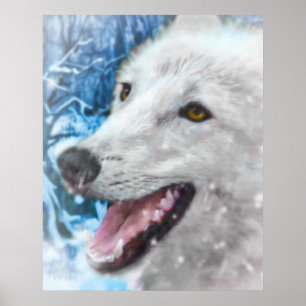 NÄR ARKTISK VARG ÖGON SMILJER SIG POSTER