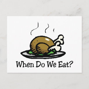 När äter vi? Rolig Thanksgiving-semester Turkiet Helg Vykort