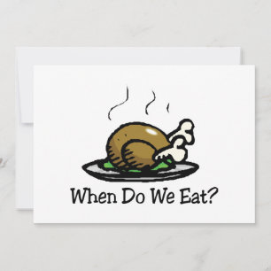När äter vi? Rolig Thanksgiving-semester Turkiet Julkort