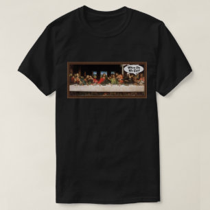 När äter vi? - Roligt sista måltid firande av högt T Shirt