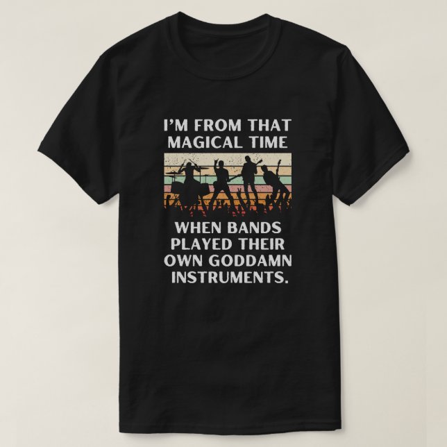 När band spelade instrument - Färg T Shirt (Design framsida)