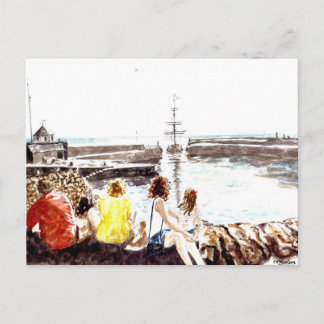 'När båten kommer in' vykort