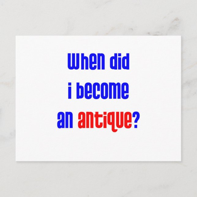 När blev jag en antika? 2 vykort (Framsida)